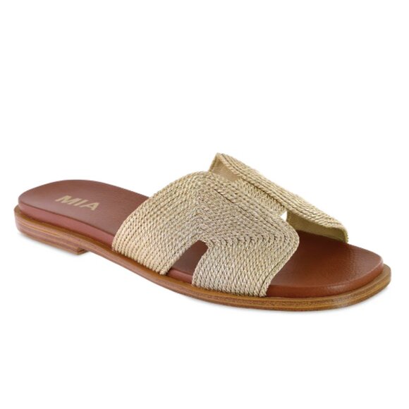 MIA Dia Woven Slide sandals soft gold - 8 - Picture 1 of 12